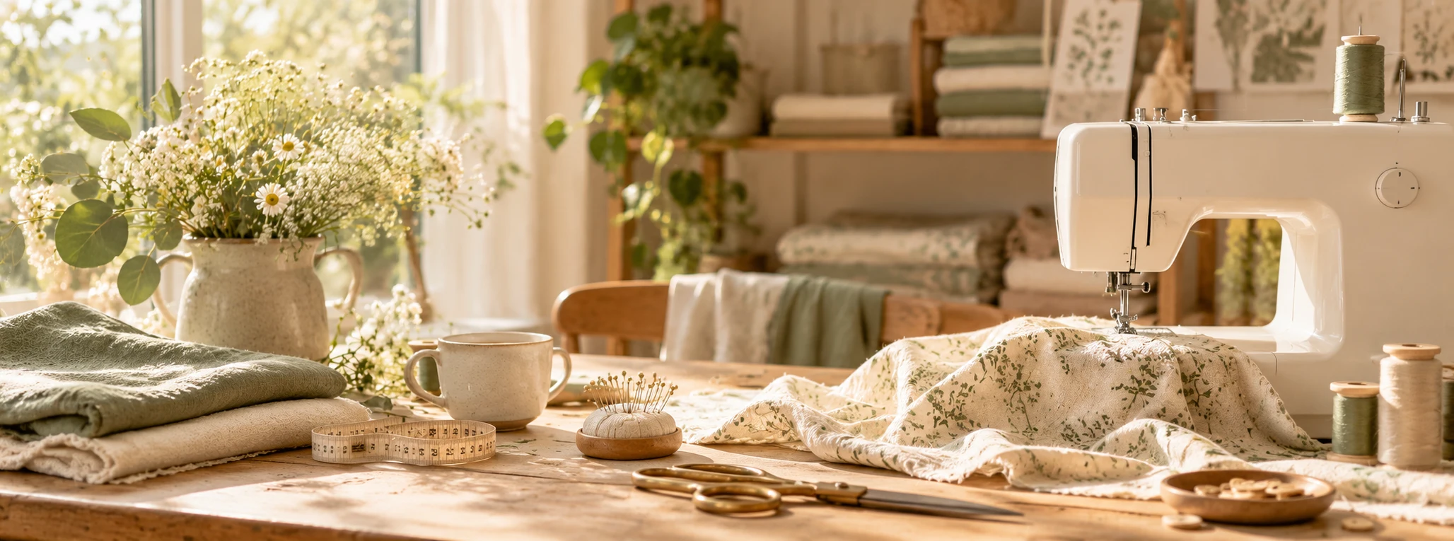 Sewing and handmade textile workspace